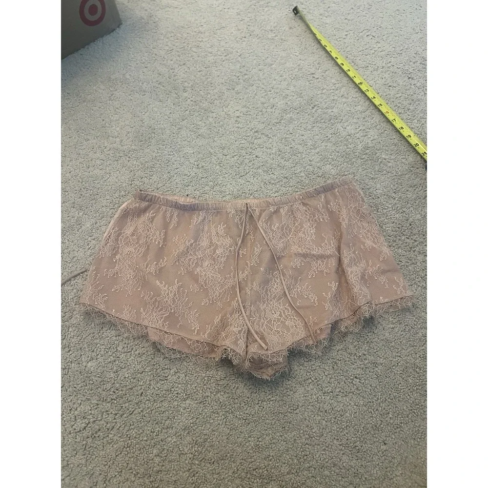 Victoria's Secret Satin & Lace Babydoll Cami Top/Shorts Pajama Set Size‎ XL Pink